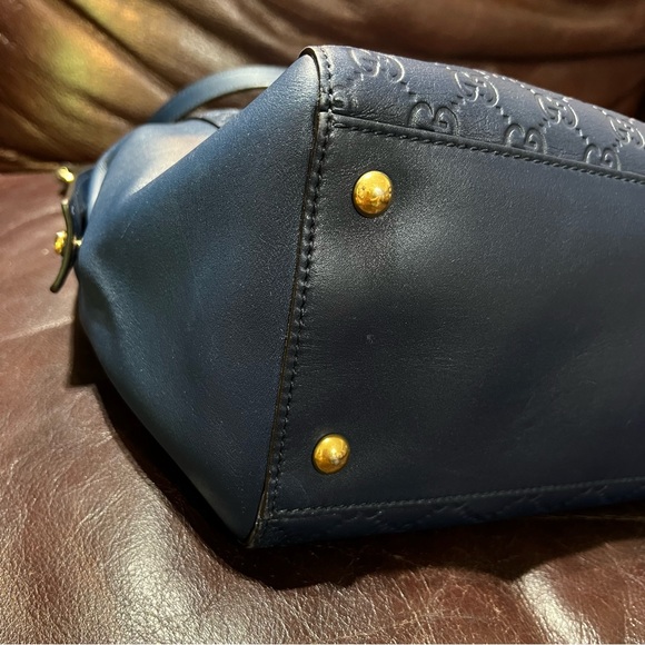 Gucci soft signature tote bag blue pre-owned - Picture 6 of 14